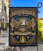 USA 250th Anniversary 1776–2026 House Flag – Majestic Bald Eagle & Stars Stripes Double Sided Banner