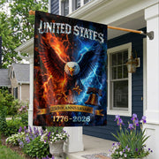 America 250th Anniversary House Flag - Statue of Liberty & Eagle 1776-2026, 250 Years Double Sided Outdoor Decor - Rust Field Wear