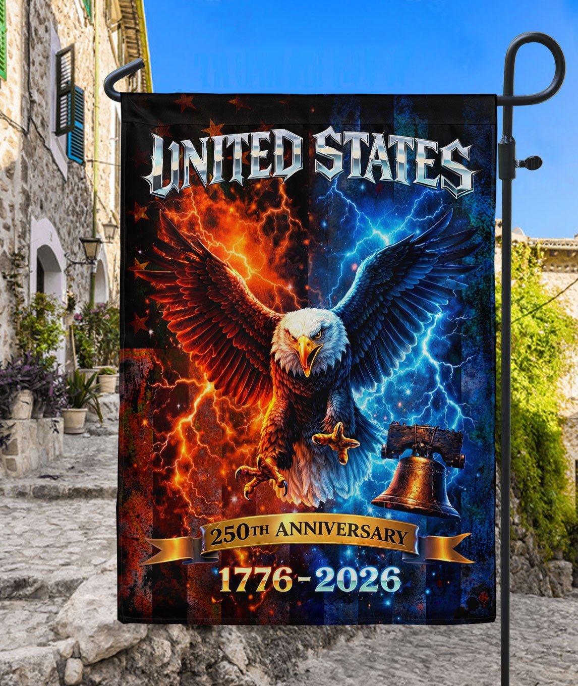 America 250th Anniversary House Flag - Statue of Liberty & Eagle 1776-2026, 250 Years Double Sided Outdoor Decor - Rust Field Wear