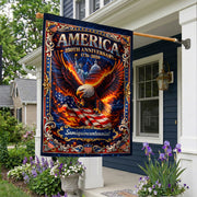 1776–2026 America 250th Anniversary House Flag – Bald Eagle & US Capitol Statue of Liberty Double Sided Banner