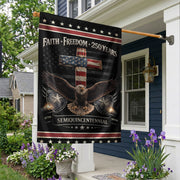 Patriotic House Flag 250th Anniversary USA – One Nation Under God Cross Flag, We The People Flag, Faith and Freedom Yard Decor