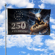 USA 250th Anniversary 1776–2026 House Flag – Vintage Bootleg Eagle Lightning We The People Double Sided Banner