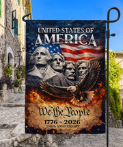 USA 250th Anniversary Flag 1776-2026 – 250 Year American Anniversary Patriotic Garden Flag Outdoor Yard Decoration
