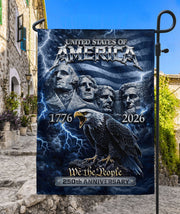 USA 250 Anniversary Garden Flag 1776-2026 – American 250th Anniversary Flag Patriotic Outdoor Yard Decor - Rust Field Wear