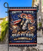 250 Years United States Garden Flag 1776-2026 George Washington Patriotic Yard Banner 12x18inch