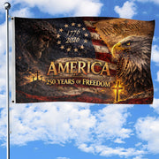 Christian We The People 250th Anniversary USA House Flag Eagle Cross 1776-2026 Patriotic Freedom Banner