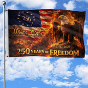 US 1776-2026 Flag 3x5 ft We The People Eagle Cross Patriotic American Banner - Rust Field Wear