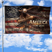 America 250 Years House Flag Patriotic Eagle We The People 1776 2026 Outdoor Decor - Rust Field Wear