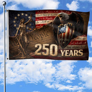 US 250 Years Flag 3x5 ft Lady Justice Eagle Shield 1776-2026 Patriotic American Banner - Rust Field Wear