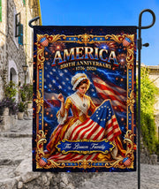 Custom Family Name Garden Flag America 250th Anniversary Betsy Ross Patriotic Banner