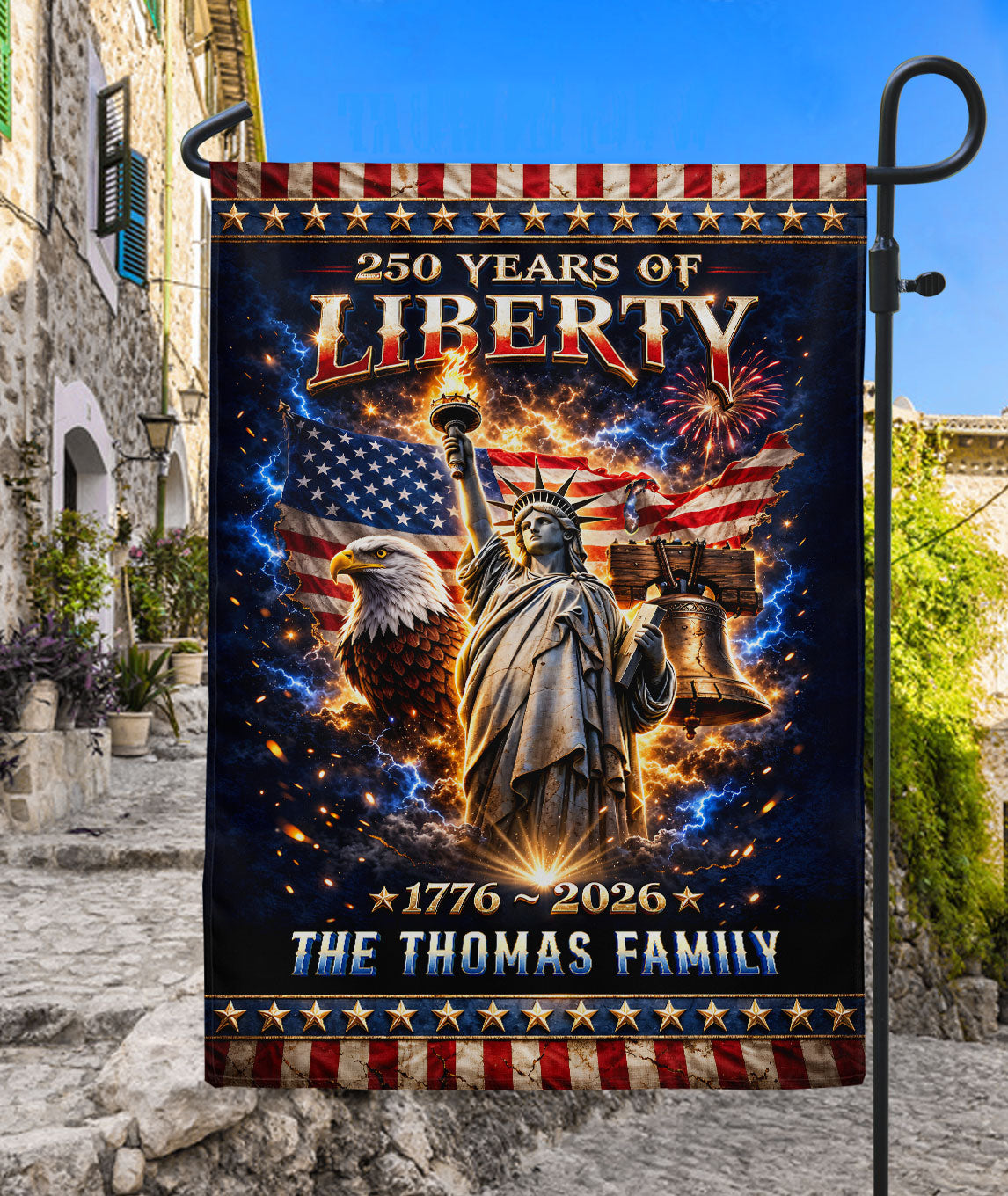 Personalized 250 Years USA Garden Flag – Patriotic Liberty & Eagle Design (1776–2026)