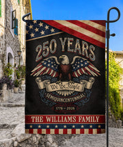 Personalized USA Heritage Garden Flag – 250-Year Tribute Featuring Eagle & “We The People” (1776–2026)