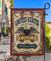 Personalized Independence 250 Garden Flag – American Eagle & “We the People” Design with Custom Name (1776–2026)