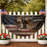 250 Years of Freedom Fence Flag George Washington Patriotic 1776-2026 Outdoor Banner