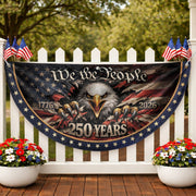 We The People Eagle Fence Flag 250 Years 1776-2026 Patriotic Double Sided Banner