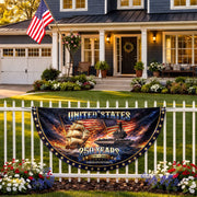 250 Years United States Fence Flag 1776-2026 Patriotic Navy Ship Outdoor Yard Banner