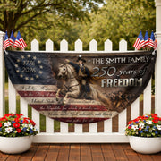 George Washington Fence Flag Custom Family Name 250 Years Freedom 1776-2026 Yard Decor