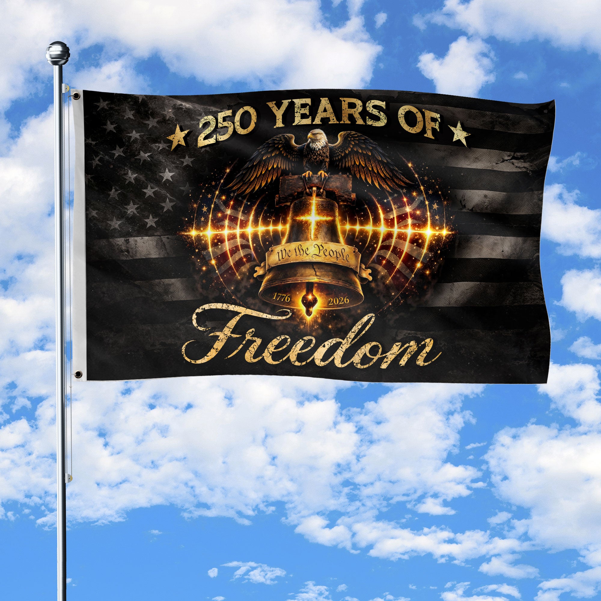 Christian Cross Eagle 250th Anniversary USA House Flag, We The People Flag 1776–2026