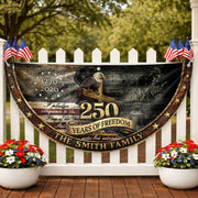 Faith Eagle Cross Fence Flag Custom Family Name 250 Years Freedom 1776-2026 Patriotic Decor