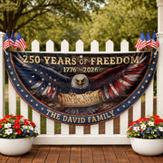 We The People Eagle Fence Flag Personalized Family Name 250 Years of Freedom 1776-2026 Patriotic Decor