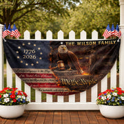 Justice Eagle Gavel Fence Flag Custom Family Name 250 Years Freedom 1776-2026 Patriotic Yard Decor