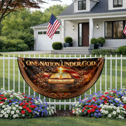 United States 250 Years Fence Flag One Nation Under God 1776-2026 Patriotic Bible Decor