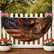 We The People 250 Fence Flag Patriotic Eagle Lady Justice 1776 to 2026 Outdoor Yard Decor