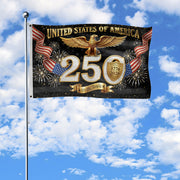 Gold Eagle Fireworks We The People Patriotic American Banner Flag US 1776 2026 Party 3x5ft