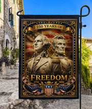 1776-2026 Anniversary Garden Flag 250 Years Freedom Washington Lincoln