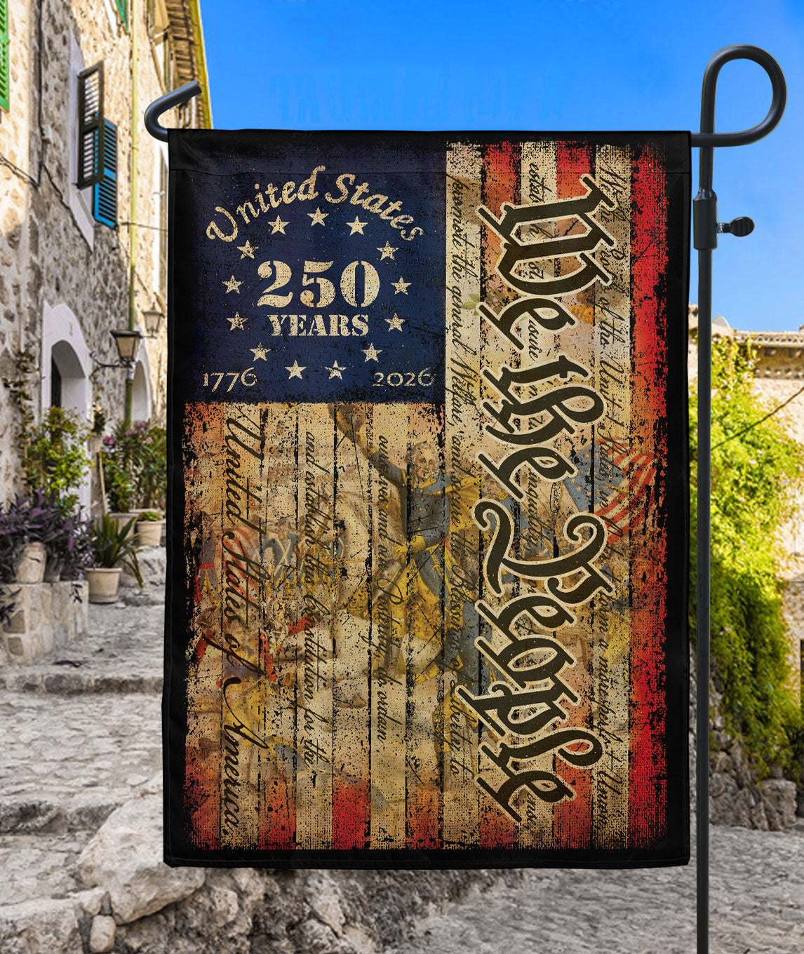 250th Anniversary United States House Flag - Vintage Constitution Patriotic Home Banner