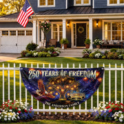 Custom Family Name 250 Years of Freedom Liberty Tree 1776-2026 Patriot Fence Flag Banner