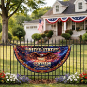 Custom Family Name 250 Years United States Patriot Eagle 1776-2026 Fence Flag Banner