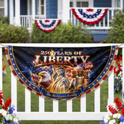 United States 250 Years Custom Family Name Fence Flag - 1776-2026 Patriot Liberty Decor