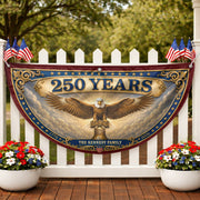 Custom Family Name 250 Years United States Patriot Eagle Liberty Bell Fence Flag