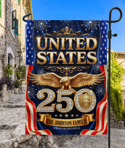 Custom Family Name 1776-2026 United States Patriot Eagle Garden Flag - Anniversary Decor