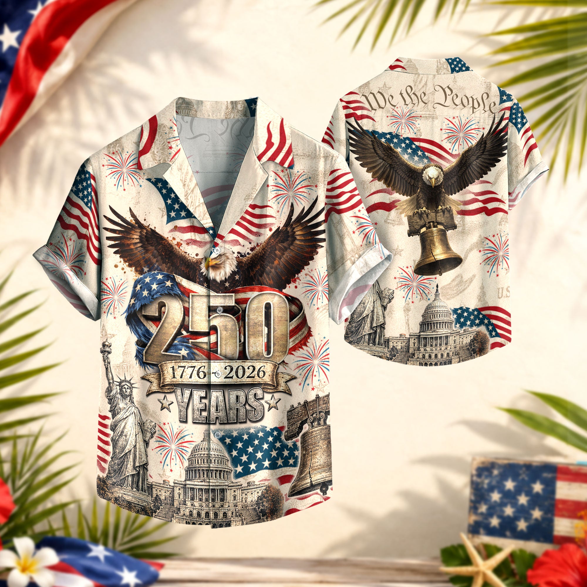 250 Years of America 1776–2026 Hawaiian Shirt – Patriotic Eagle Edition