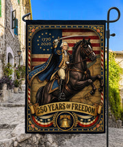 250 Years of Freedom Garden Flag - George Washington 1776-2026 Patriotic Decor
