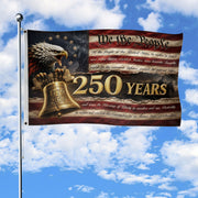 250 Years We The People Flag 1776-2026 Constitution Liberty Bell Eagle Patriotic Banner - Rust Field Wear