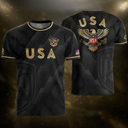 Black USA Soccer Jersey Eagle Patriotic United States Football Shirt Men Women Gift