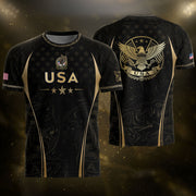 USA Soccer Jersey Patriotic Eagle Black Gold Marble Football Shirt Men Women Sportswear