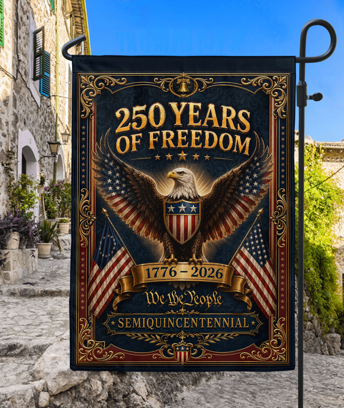 250 Years of Freedom Garden Flag Patriotic Bald Eagle USA Yard Outdoor Decor