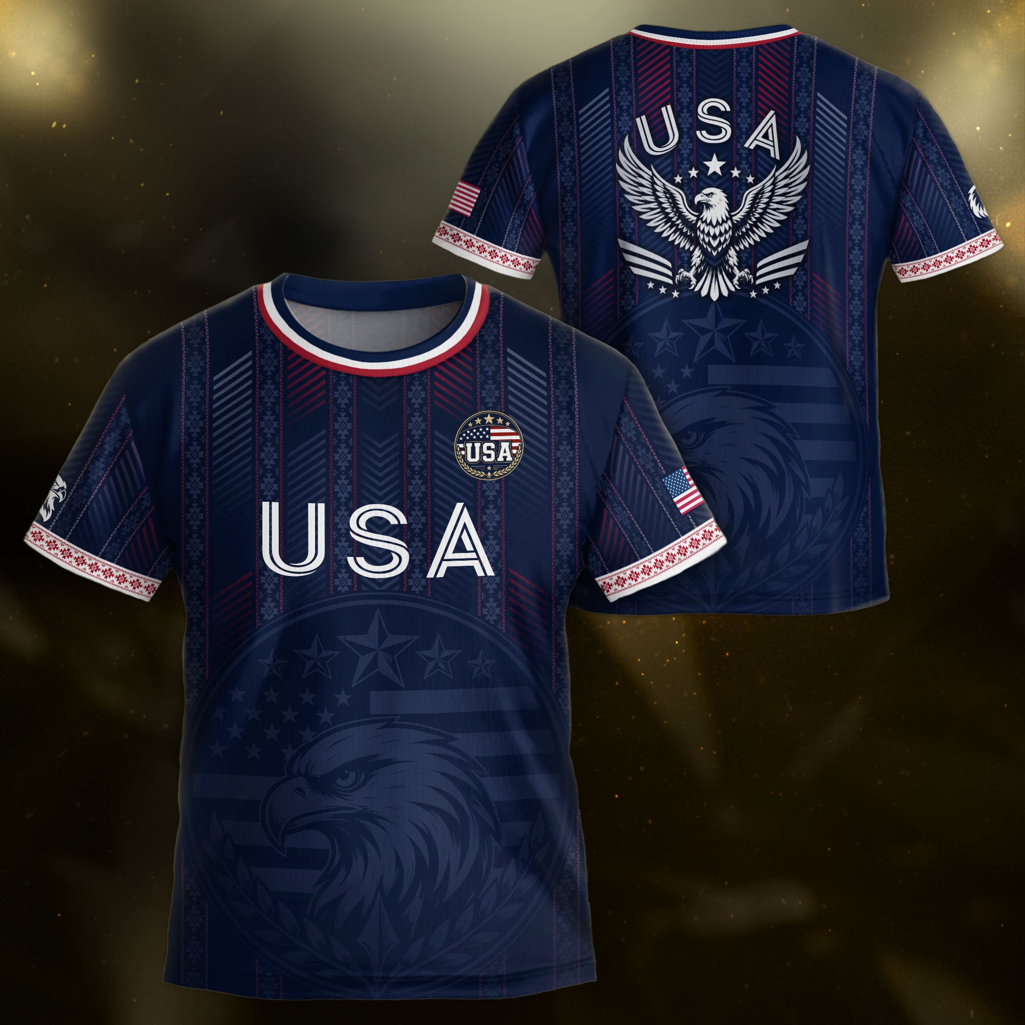 United States Soccer Jersey Kids Set Navy Soccer Ball Patriotic Youth Football Outfit Kit