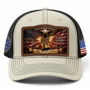 US 250th Anniversary Leather Patch Hat Liberty Bell Eagle Off White Trucker Cap