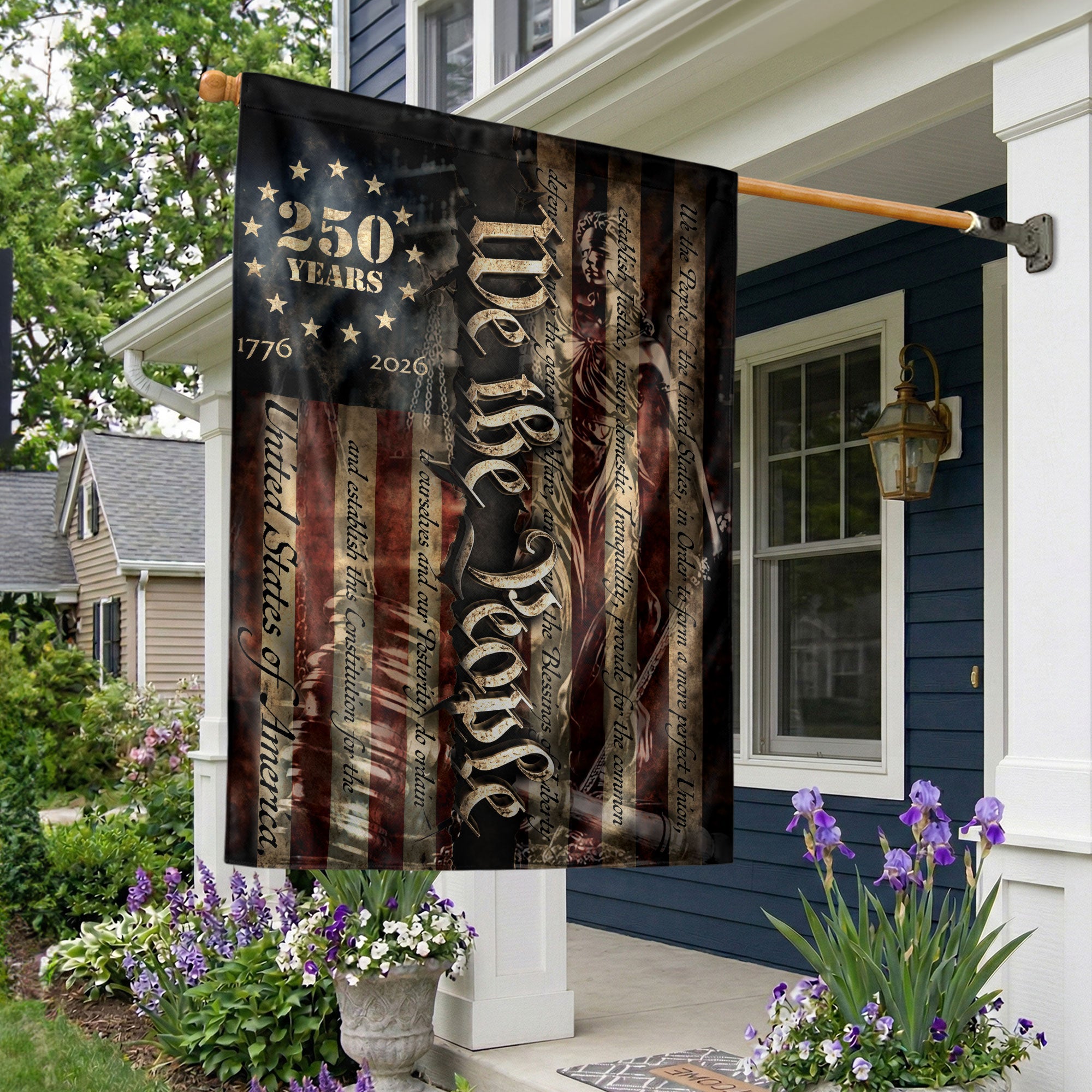 House Flag 1776-2026 US Constitution We The People Patriotic 250 Years Banner