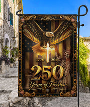 Garden Flag 1776-2026 Christian Cross Eagle Statue of Liberty 250 Years House Banner