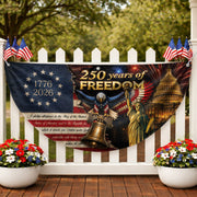 250th Anniversary US Fence Flag 1776-2026 Patriotic US Capitol Statue of Liberty Banner