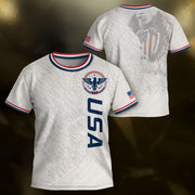 USA Kids Soccer Jersey Set White Eagle Patriotic Youth Football Outfit Kit