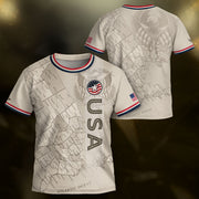 USA Kids Soccer Jersey Set Off White Map Graphic Youth Football Kit