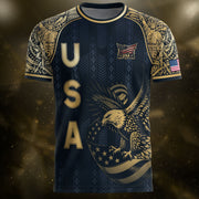 Adult Soccer Jersey Blue Edition Elite Eagle Emblem Patriotic Athletic Sport Top - Rust Field Wear
