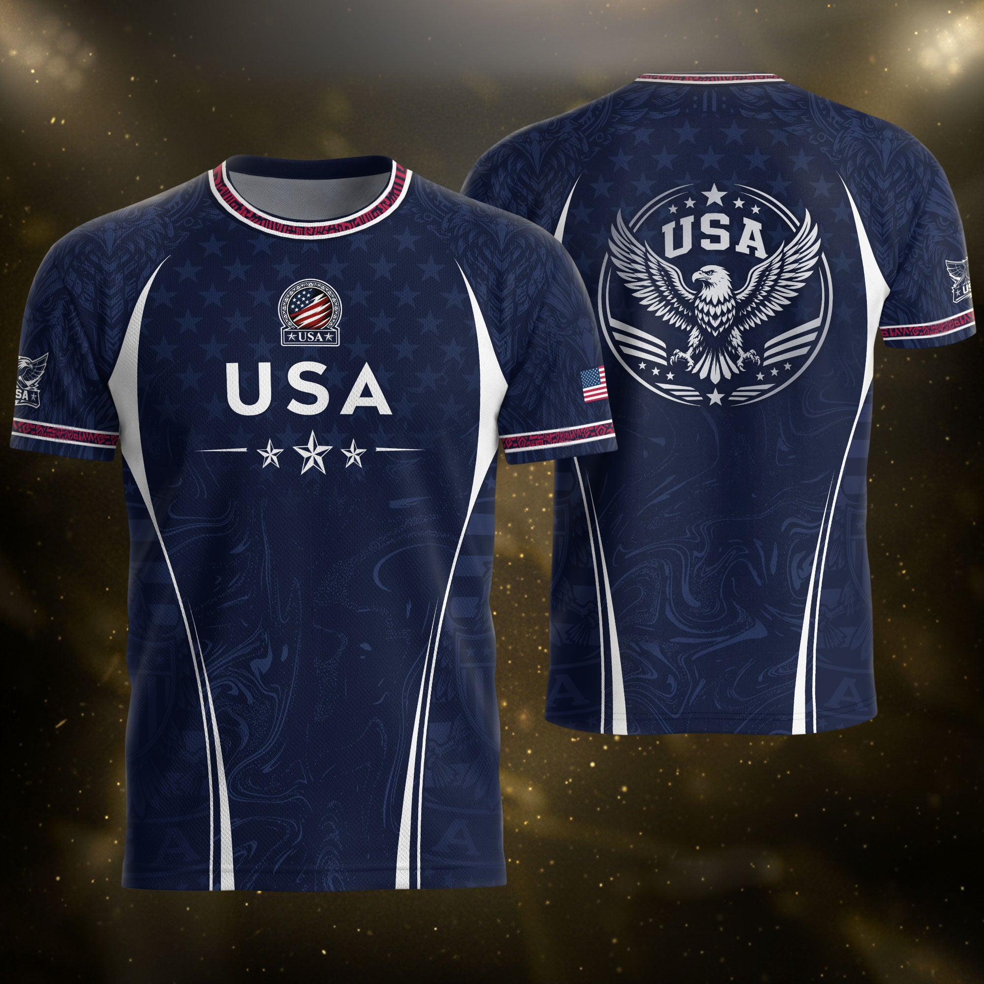 Navy Blue USA Soccer Jersey Patriotic Eagle Football Shirt American Pride Sports Fan Apparel for Men